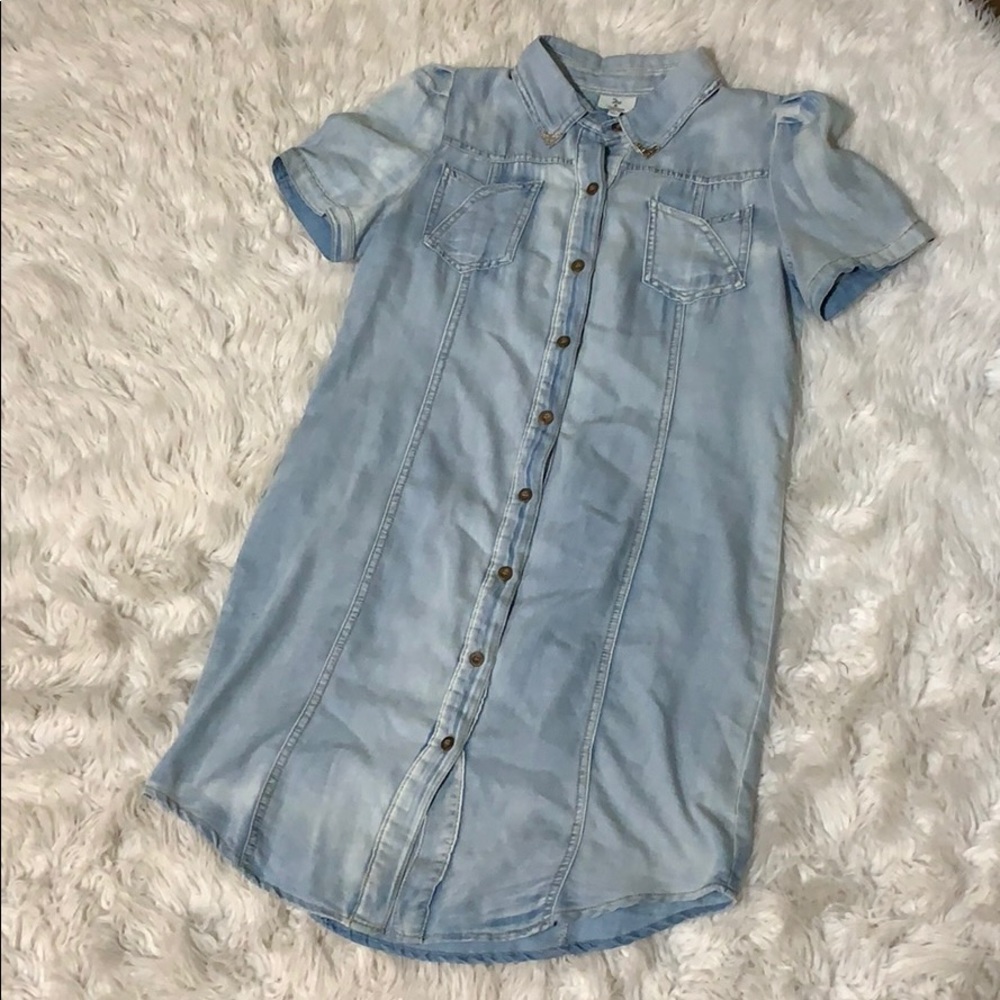 Vintage wash blue jean boutique dress